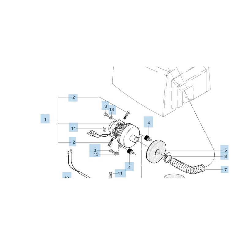 MOTEUR ASPIRATION AUTOLAVEUSE 220/240 VOLT - RA 431E - 501E